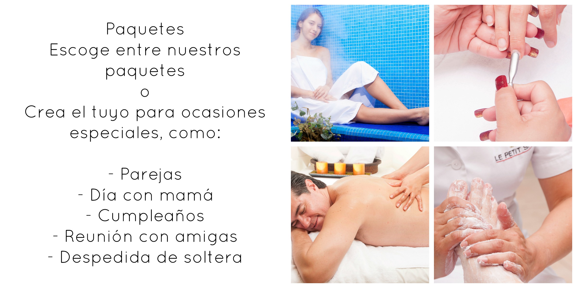 Paquetes de spa, salon de belleza, masajes Le Petit Spa Guatemala